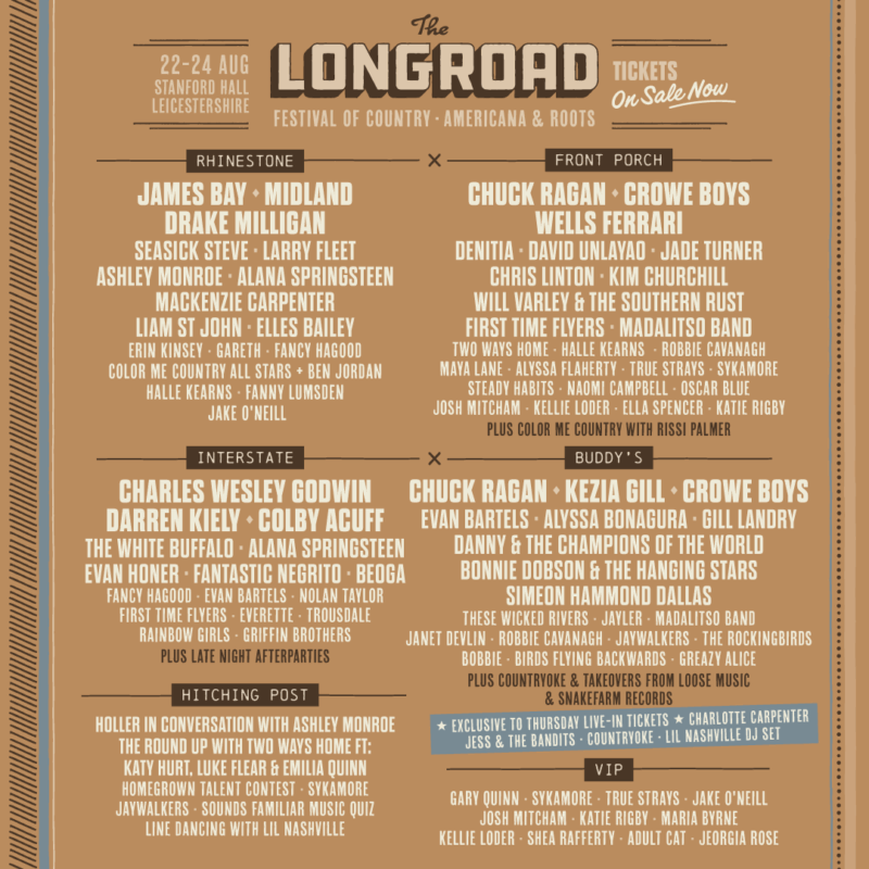 Daily Line Up Long Road Festival 2025
