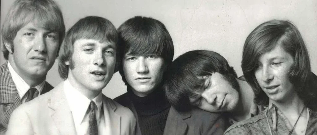 A picture of the members of Buffalo Springfield, including Neil Young and Stephen Stills -