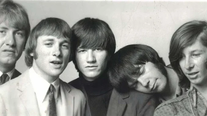 A picture of the members of Buffalo Springfield, including Neil Young and Stephen Stills -