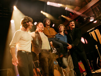 Horsebath band at the end of their set at the Take Root festival on the Foyer stage