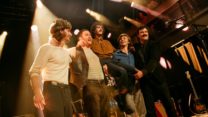 Horsebath band at the end of their set at the Take Root festival on the Foyer stage
